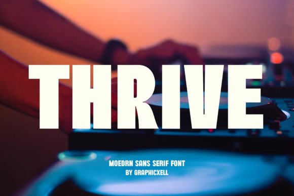 Thrive Font: Merging Minimalist Logo Style with Modern Design
